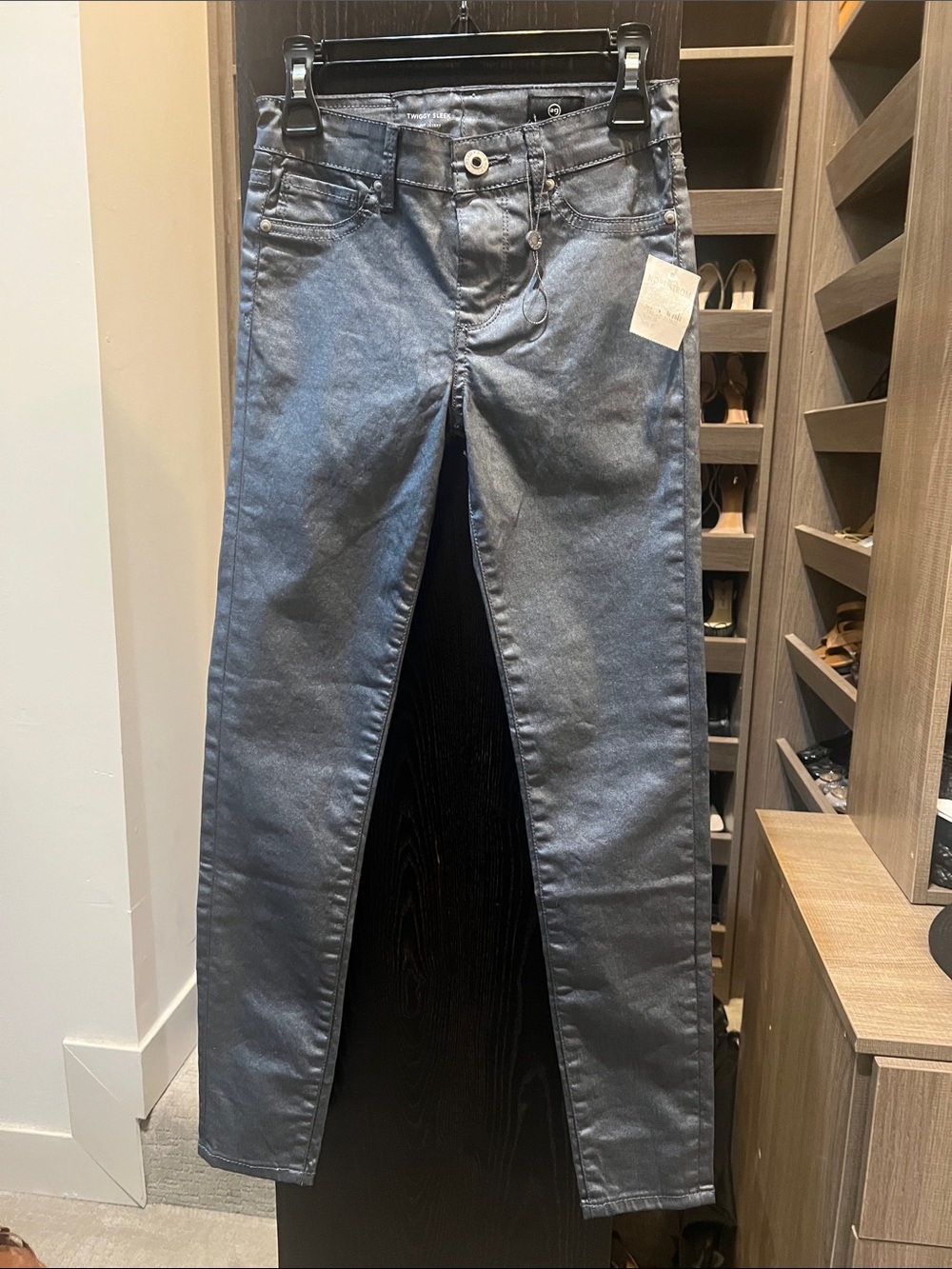 Girls Ag Adriano Goldschmied Coated Skinny Jeans - Washed Gray